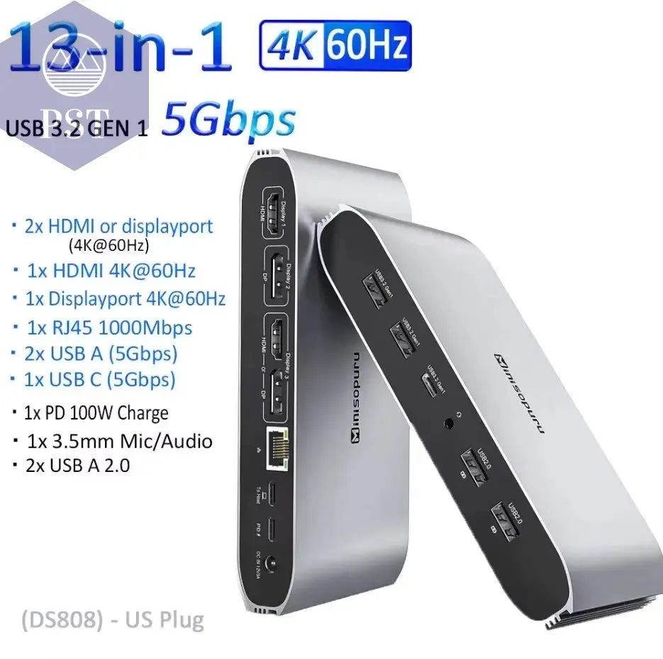 Minisopuru Displaylink Dreifach-Display-Dockingstation Mit 2 HDMI 2 Displayport PD RJ45 4 Usb-Port-Hub Für PC, Laptops Macbook &Windows PST PS Tradings  PST PS Tradings Us-Pluy PST PS Tradings Minisopuru Displaylink Dreifach-Display-Dockingstation Mit 2 HDMI 2 Displayport PD RJ45 4 Usb-Port-Hub Für PC, Laptops Macbook &Windows