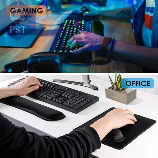New Wrist Rest Mouse Pad Memory Foam Superfine Fibre Wrist Rest Pad Ergonomic Mousepad for Typist Office Gaming PC Laptop - PST PS Tradings
