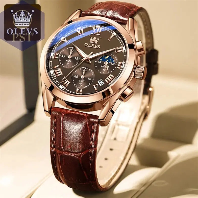 OLEVS Luxus Quarz Uhr für Herren mit Mondphase Armbanduhr PST PS Tradings  PST PS Tradings  PST PS Tradings OLEVS Luxus Quarz Uhr für Herren mit Mondphase Armbanduhr