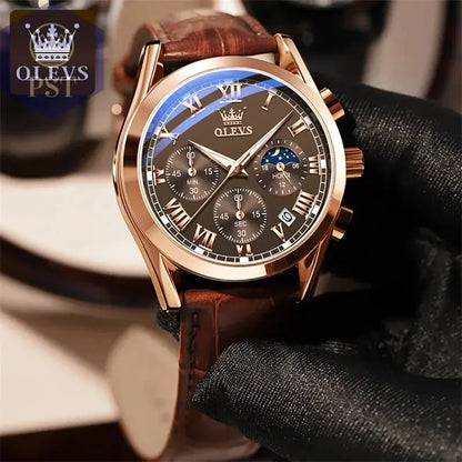 OLEVS Luxus Quarz Uhr für Herren mit Mondphase Armbanduhr PST PS Tradings  PST PS Tradings  PST PS Tradings OLEVS Luxus Quarz Uhr für Herren mit Mondphase Armbanduhr