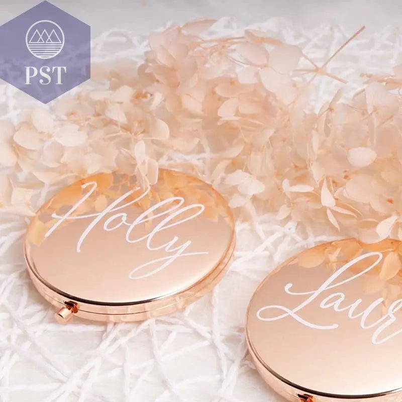 Personalized Compact Mirror Pocket Mirror Bridesmaid Gift Bachelorette Party Favors Make Up Mirror Wedding Gift Gift for Mom - PST PS Tradings
