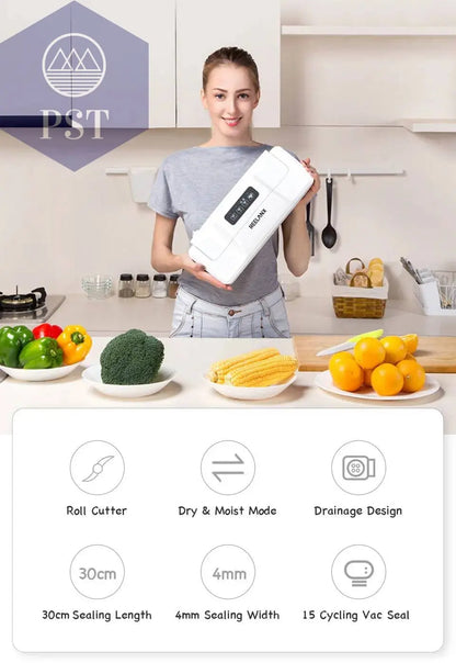REELANX Vacuum Sealer V1 140W Automatic Vacuum Packing Machine for Food with 15pcs Bags Best Vacuum Packer Sealing Packaging - Property & Safety Tradings