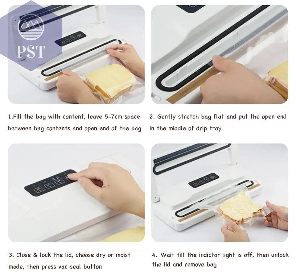 REELANX Vacuum Sealer V1 140W Automatic Vacuum Packing Machine for Food with 15pcs Bags Best Vacuum Packer Sealing Packaging - Property & Safety Tradings