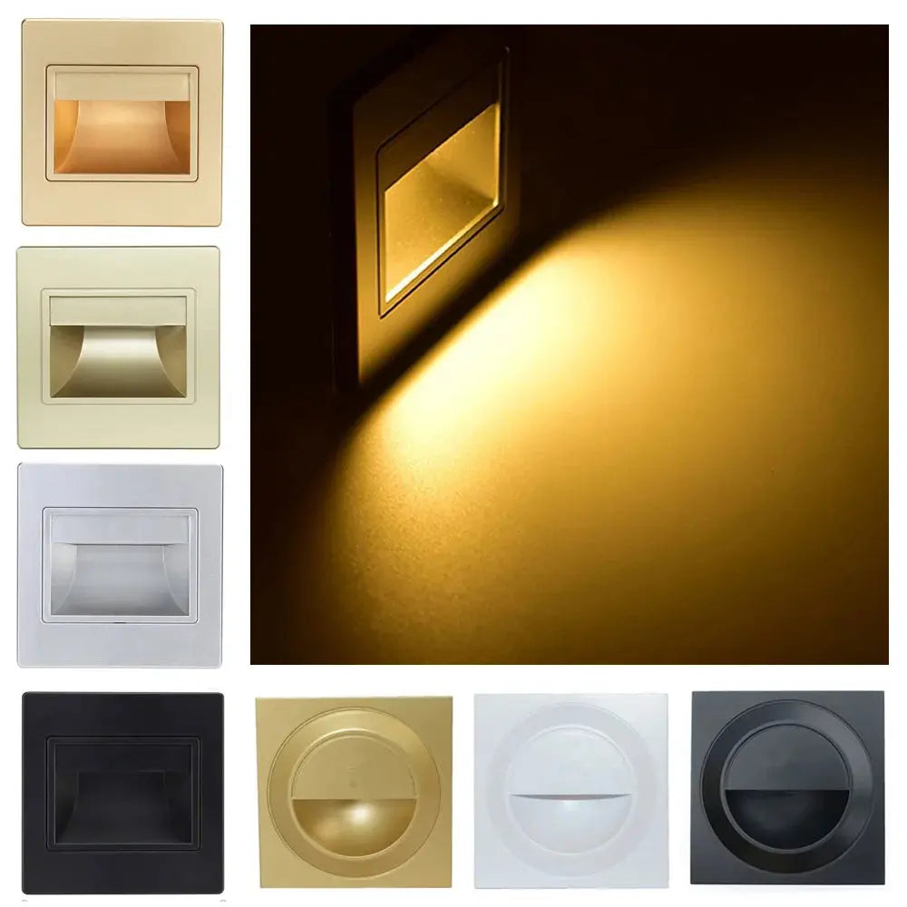 Einbau in LED-Treppen licht 85-265V Wand leuchte Beleuchtung Schritt Treppe Gang Lampen warm kühl weiß Keller Durchgang Fuß lichter       PST PS Tradings