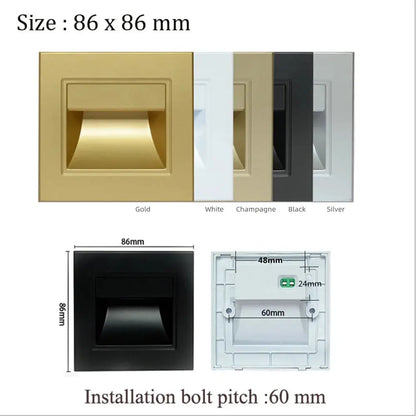 Einbau in LED-Treppen licht 85-265V Wand leuchte Beleuchtung Schritt Treppe Gang Lampen warm kühl weiß Keller Durchgang Fuß lichter       PST PS Tradings
