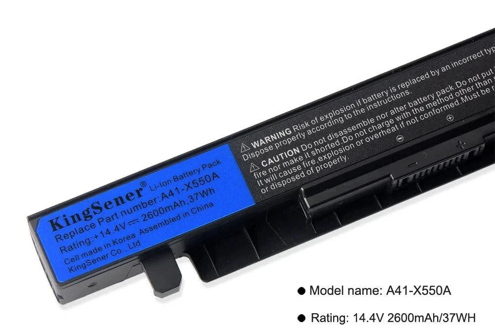 14.4V 6800mAh Korea Cell New A41-X550A Laptop Battery for ASUS A41-X550 X450 X550 X550C X550B X550V X450C X550CA X452EA X452C - Property & Safety Tradings