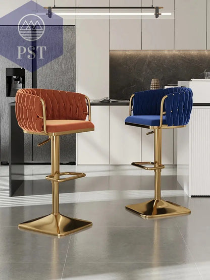 Samt Bar Stuhl Home Küche Hoch hocker Cafe Lift Drehstuhl Luxus Theken hocker moderner Bar stuhl mit Rückenlehnen möbeln       PST PS Tradings