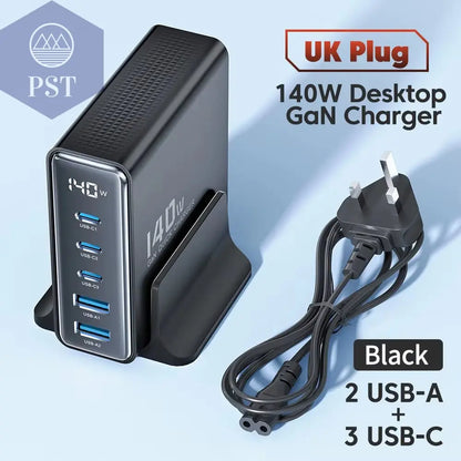 Toocki 140W Gan Usb Ladegerät 5 In1 Desktop Schnell Aufladen Usb Typ C Ladegerät Led Display Ladegerät Für Iphone Xiaomi Smartphone Laptop PST PS Tradings  PST PS Tradings Uk-Black PST PS Tradings Toocki 140W Gan Usb Ladegerät 5 In1 Desktop Schnell Aufladen Usb Typ C Ladegerät Led Display Ladegerät Für Iphone Xiaomi Smartphone Laptop
