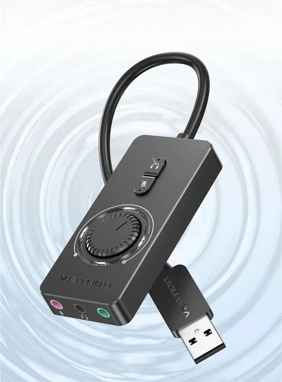 Vention USB External Sound Card USB to 3.5mm Audio Adapter USB to Earphone Microphone for Macbook Computer Laptop PS4 Sound Card       PST PS Tradings