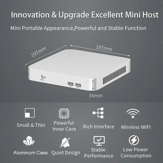 XCY Mini PC Computer Intel Core i5 4200U 3317U i7 4500U J1900 Win10 Win11 Linux Ubuntu Office Desktop HTPC Personal Computer       PST PS Tradings