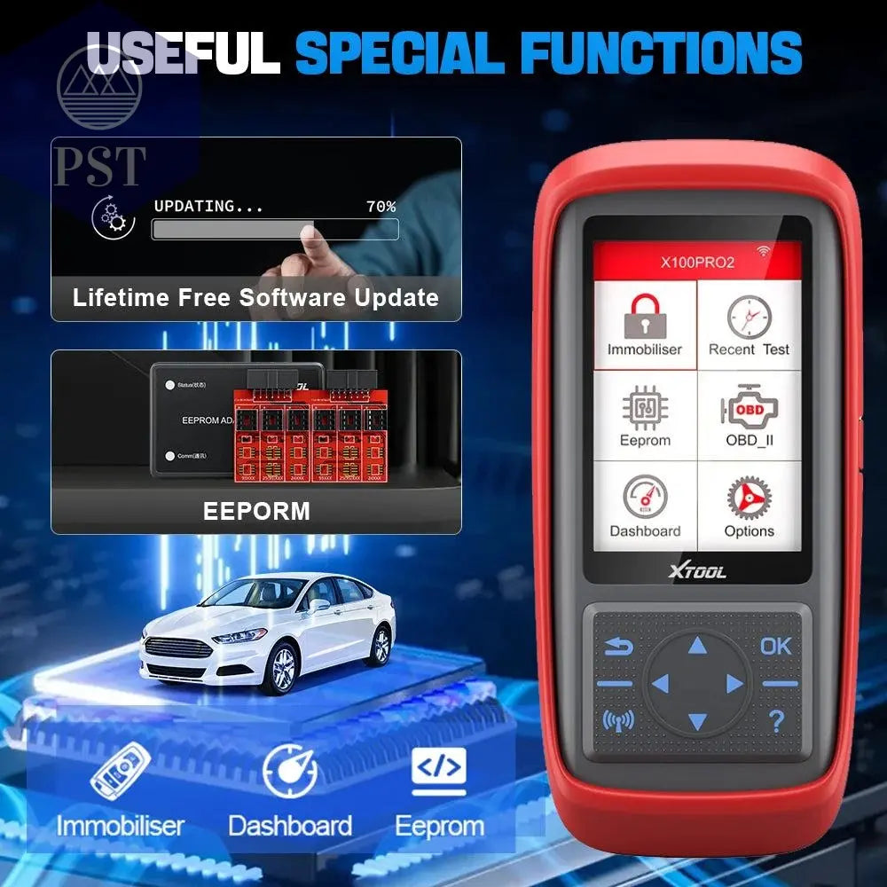XTOOL X100 Pro2 OBD2 Automotive Scanner Key Programmer with EEPROM Adapter Code Reader Car Diagnostic Tools Lifetime Free Update - PST PS Tradings