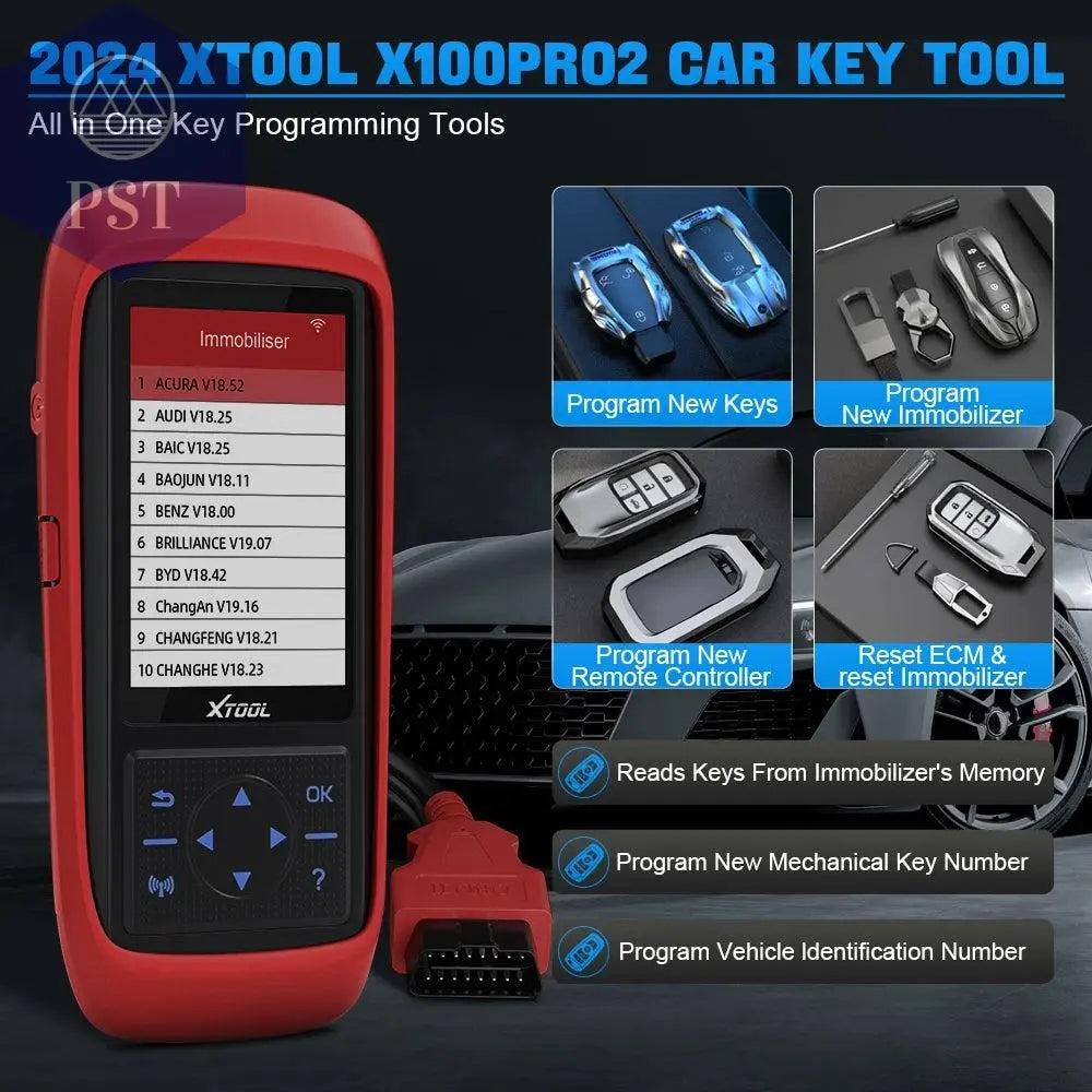 XTOOL X100 Pro2 OBD2 Automotive Scanner Key Programmer with EEPROM Adapter Code Reader Car Diagnostic Tools Lifetime Free Update - PST PS Tradings