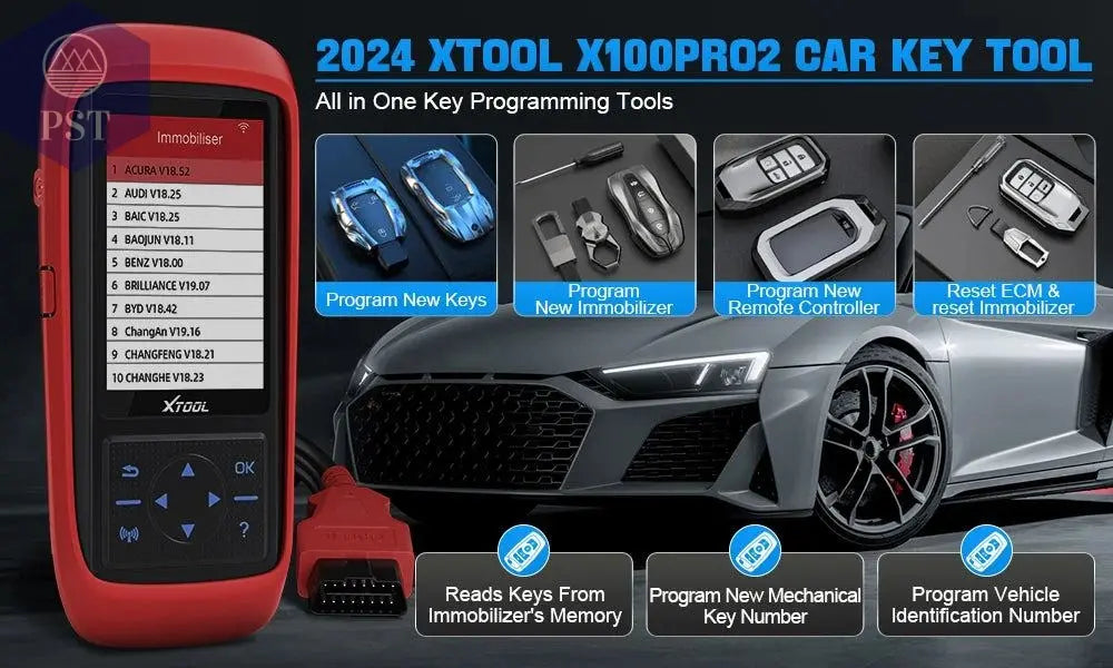 XTOOL X100 Pro2 OBD2 Automotive Scanner Key Programmer with EEPROM Adapter Code Reader Car Diagnostic Tools Lifetime Free Update - PST PS Tradings